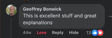 Geoffrey Bonwick: This is excellent stuff and great explanations